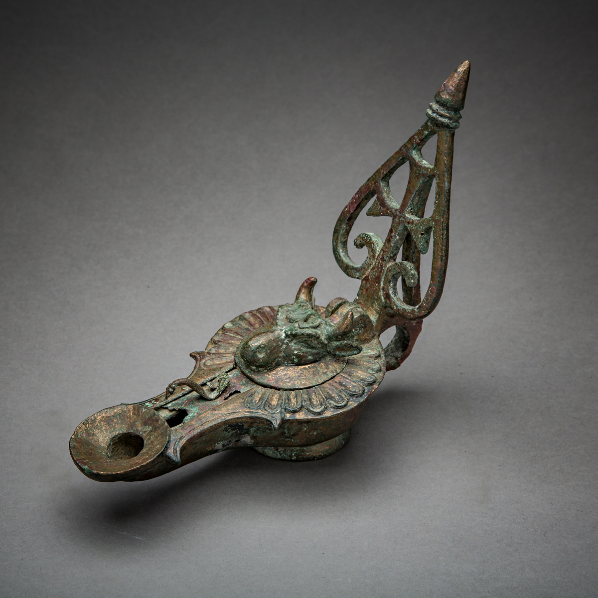 ancient Greek reproduction artifact Bronze oil lamp